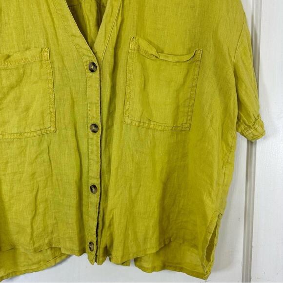 Pilcro Linen Surf Buttondown - Yellow - Large - Picture 6 of 10